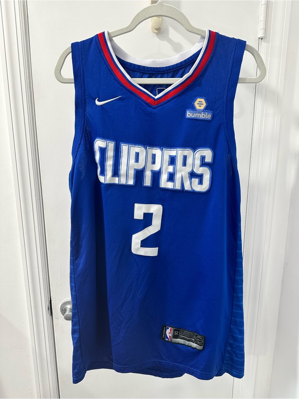 Nike LA Clippers Kawhi Leonard Royal Blue #2 Basketball Jersey with Bumble patch